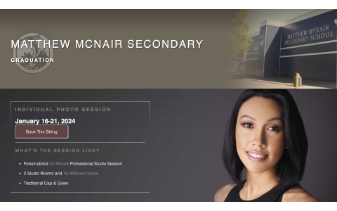 McNair Grad Portrait Booking Dates
